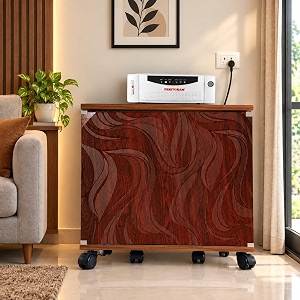 wooden 150 kg load capicity inverter battery trolley box for home amp office cabinet  battery cover  360 rotating on 6 heavy duty wheels amp pvc edge band for strength body line brown