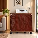 Wooden 150 Kg Load Capicity Inverter Battery Trolley Box for Home & Office Cabinet | Battery Cover | 360° Rotating on 6 Heavy Duty Wheels & PVC Edge Band for Strength (Body line Brown)