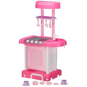 playmagic trolly kitchen setportable pretend play toys for kids with suitcase role play cooking kitchen set kids toys for 3 year girls
