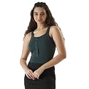 PRETTIFY Green Solid Cotton Blend Crop Top