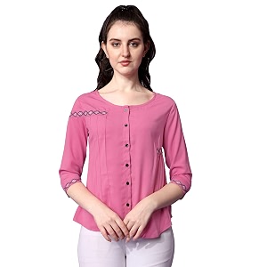 PRETTIFY Womens Regular Fit Embroidered Casual 3