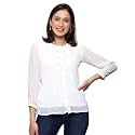 PRETTIFY Women39s Regular Fit Solid Embroidery Georgette