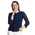 PRETTIFY Women39s Regular Fit Solid Embroidery Georgette