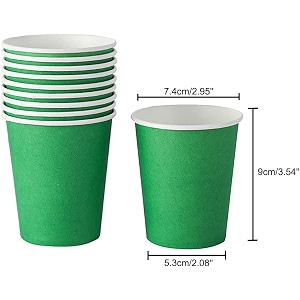 pretty ur party green paper cups kids party cups disposable paper cups for birthday wedding party picnic bbq travel and events  pack of 20 pcs