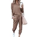 PRETTYGARDEN Airport Travel Outfit Women Fall 2 Piece Matching Lounge Sets