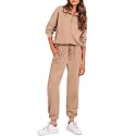 PRETTYGARDEN Airport Travel Outfit Women Ribbed Knit Matching Lounge Sets