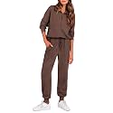 PRETTYGARDEN Airport Travel Outfit Women Ribbed Knit Matching Lounge Sets