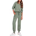 PRETTYGARDEN Airport Travel Outfit Women Ribbed Knit Matching Lounge Sets