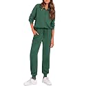 PRETTYGARDEN Airport Travel Outfit Women Ribbed Knit Matching Lounge Sets