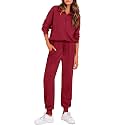 PRETTYGARDEN Airport Travel Outfit Women Ribbed Knit Matching Lounge Sets