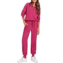 PRETTYGARDEN Airport Travel Outfit Women Ribbed Knit Matching Lounge Sets