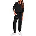 PRETTYGARDEN Airport Travel Outfit Women Ribbed Knit Matching Lounge Sets