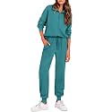 PRETTYGARDEN Airport Travel Outfit Women Ribbed Knit Matching Lounge Sets