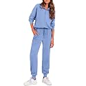 PRETTYGARDEN Airport Travel Outfit Women Ribbed Knit Matching Lounge Sets