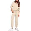 PRETTYGARDEN Airport Travel Outfit Women Ribbed Knit Matching Lounge Sets