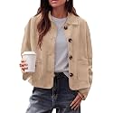 PRETTYGARDEN Faux Suede Casual Cropped Fall Jacket for Women Trendy 2026