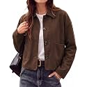 PRETTYGARDEN Faux Suede Casual Cropped Fall Jacket for Women Trendy 2026