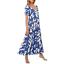 PRETTYGARDEN Puff Short Sleeve Cewneck Floral Long