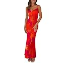 PRETTYGARDEN Women's 2026 Summer Floral Spaghetti Strap Maxi Dress Stretch Sexy Bodycon Dress Backless Slip Long Dresses