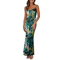 PRETTYGARDEN Women's 2026 Summer Floral Spaghetti Strap Maxi Dress Stretch Sexy Bodycon Dress Backless Slip Long Dresses