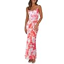 PRETTYGARDEN Women's 2026 Summer Floral Spaghetti Strap Maxi Dress Stretch Sexy Bodycon Dress Backless Slip Long Dresses