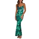 PRETTYGARDEN Women's 2026 Summer Floral Spaghetti Strap Maxi Dress Stretch Sexy Bodycon Dress Backless Slip Long Dresses