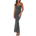 PRETTYGARDEN Women's 2026 Summer Floral Spaghetti Strap Maxi Dress Stretch Sexy Bodycon Dress Backless Slip Long Dresses