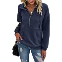 PRETTYGARDEN Women's Casual Long Sleeve Sweatshirt Half Zip Pullover Tops