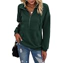 PRETTYGARDEN Women's Casual Long Sleeve Sweatshirt Half Zip Pullover Tops
