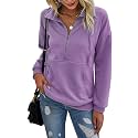 PRETTYGARDEN Women's Casual Long Sleeve Sweatshirt Half Zip Pullover Tops