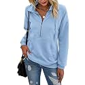PRETTYGARDEN Women39s Casual Long Sleeve Zipper Sweatshirt