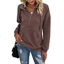 PRETTYGARDEN Women's Casual Long Sleeve Sweatshirt Half Zip Pullover Tops