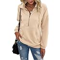 PRETTYGARDEN Women's Casual Long Sleeve Sweatshirt Half Zip Pullover Tops