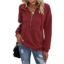 PRETTYGARDEN Women's Casual Long Sleeve Sweatshirt Half Zip Pullover Tops
