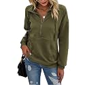 PRETTYGARDEN Women's Casual Long Sleeve Sweatshirt Half Zip Pullover Tops