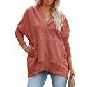 PRETTYGARDEN Women's Casual Long Sleeve Sweatshirt Half Zip Pullover Tops