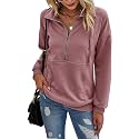 PRETTYGARDEN Women's Casual Long Sleeve Sweatshirt Half Zip Pullover Tops