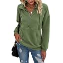 PRETTYGARDEN Women's Casual Long Sleeve Sweatshirt Half Zip Pullover Tops
