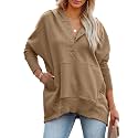 PRETTYGARDEN Women's Casual Long Sleeve Sweatshirt Half Zip Pullover Tops