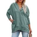 PRETTYGARDEN Women's Casual Long Sleeve Sweatshirt Half Zip Pullover Tops