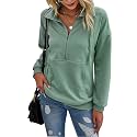 PRETTYGARDEN Women's Casual Long Sleeve Sweatshirt Half Zip Pullover Tops