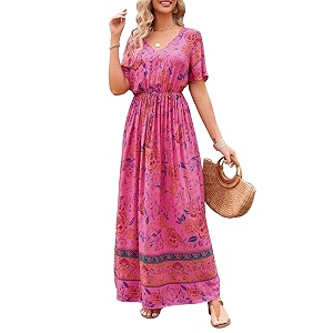 PRETTYGARDEN Womens Casual Summer Boho Floral Print