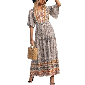 PRETTYGARDEN Womens Casual Summer Boho Floral Print