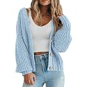 PRETTYGARDEN Women's Chunky Knit Open Front Cardigan Sweaters Fall Outfits