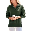 PRETTYGARDEN Women's Fall Oversized Sweaters Long Sleeve Casual 1/4 Zip Up Sweatshirts Pullover Tops Blouse