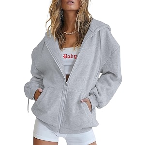 PRETTYGARDEN Womens Fall Zip Up Hoodies Sweatshirts