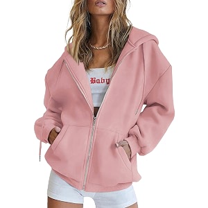 PRETTYGARDEN Womens Fall Zip Up Hoodies Sweatshirts