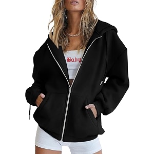 PRETTYGARDEN Womens Fall Zip Up Hoodies Sweatshirts