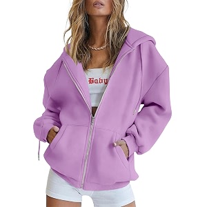PRETTYGARDEN Womens Fall Zip Up Hoodies Sweatshirts