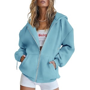 PRETTYGARDEN Womens Fall Zip Up Hoodies Sweatshirts